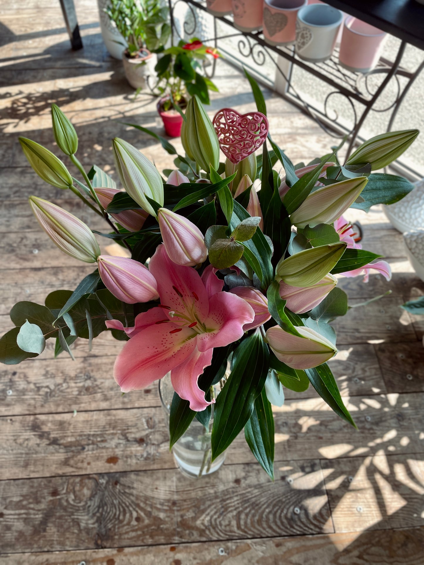 Bouquet de lys rose