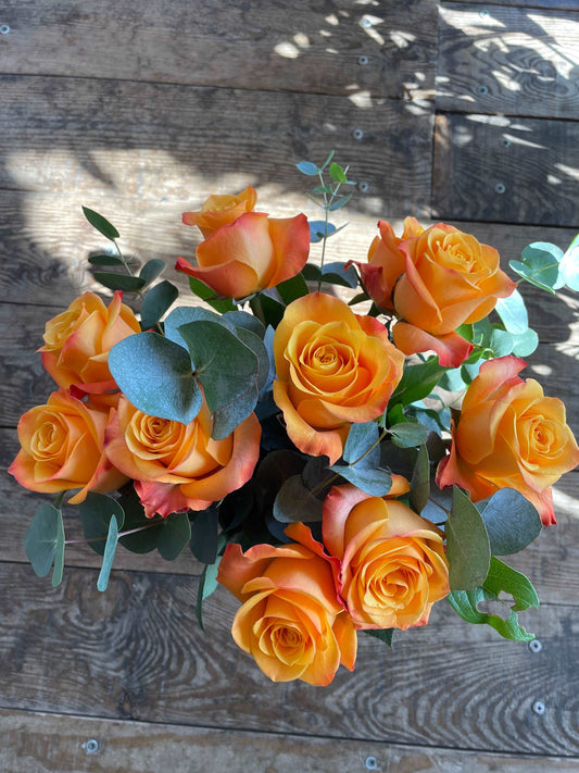 Bouquet de Roses orange - Philo et Capucine - Fleuriste Gujan-Mestras
