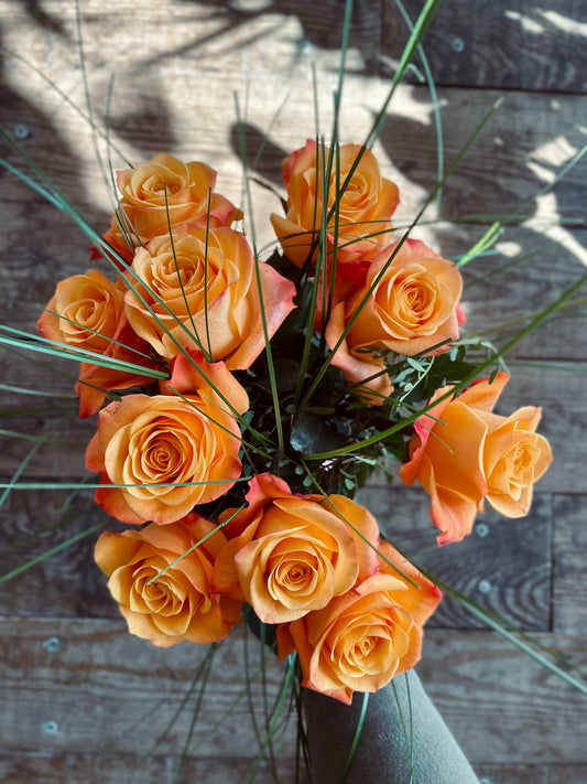 Bouquet de Roses orange - Philo et Capucine - Fleuriste Gujan-Mestras